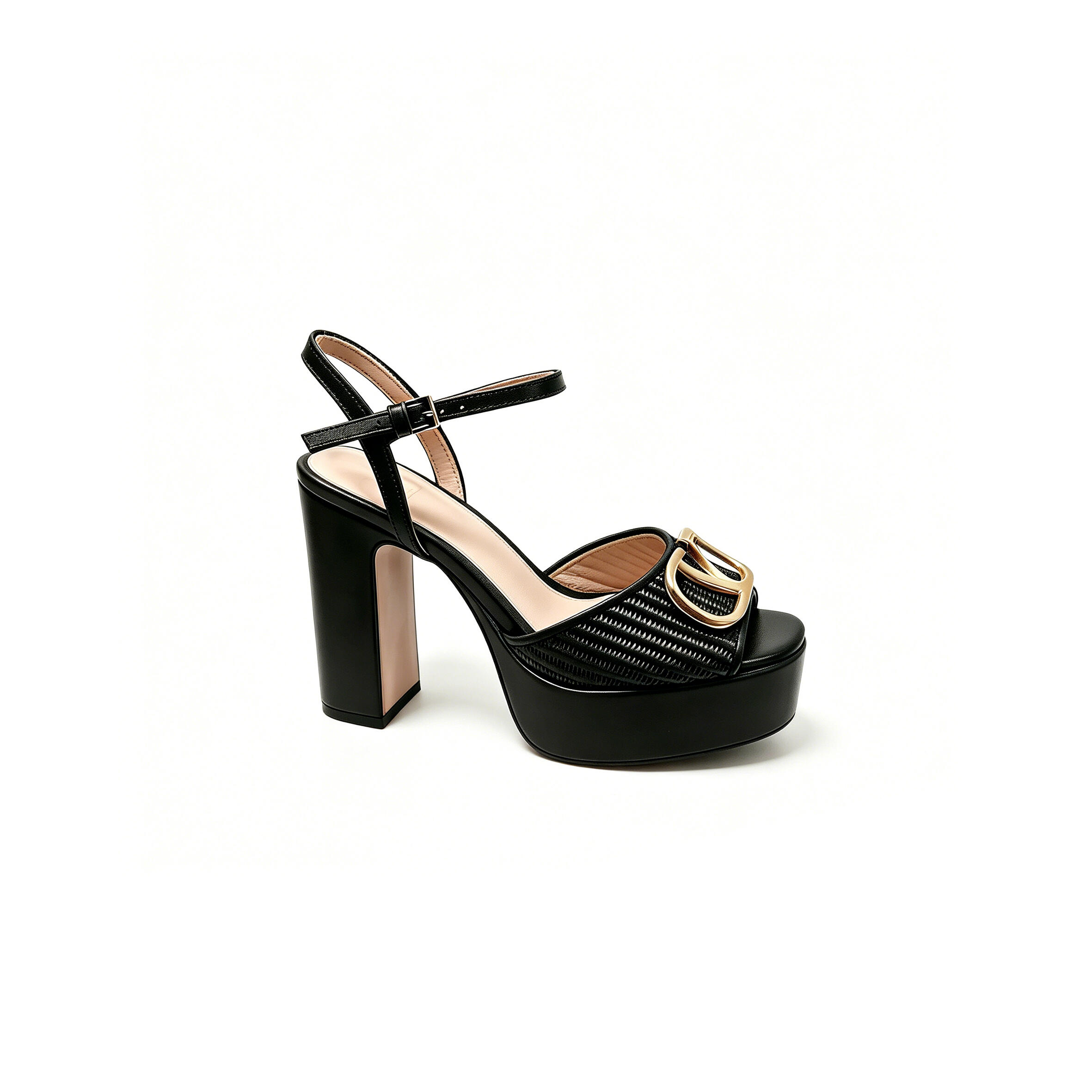 VALENTINO GARAVANI VLOGO CHUNKY HEEL PLATFORM SANDALS